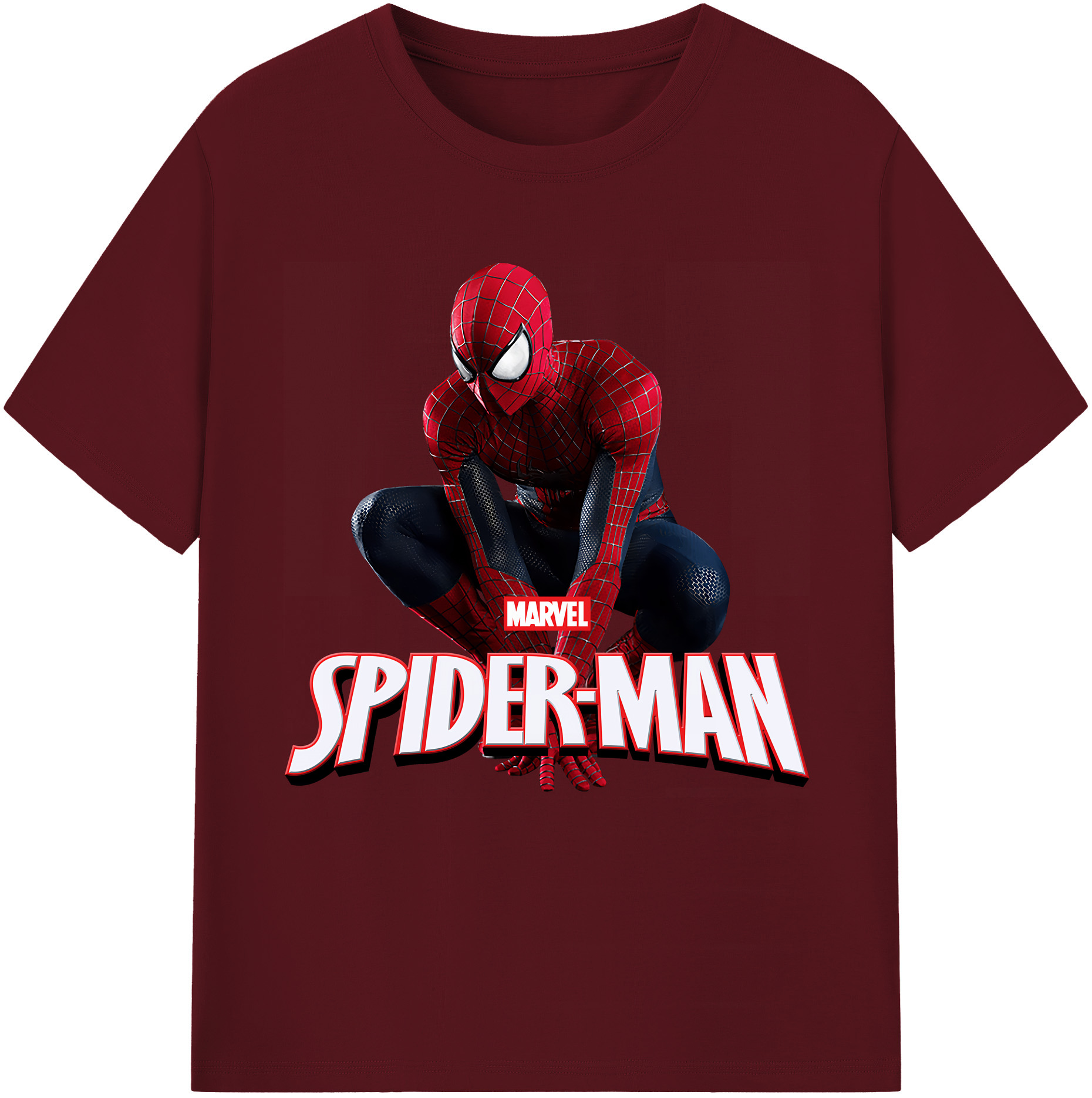 （画像用） Spider Man スパイダーマン 綿100％半袖Tシャツ（フロントプリント）